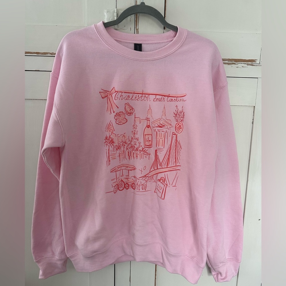 Pink Charleston sweatshirt from Rebecca Illustrated size M